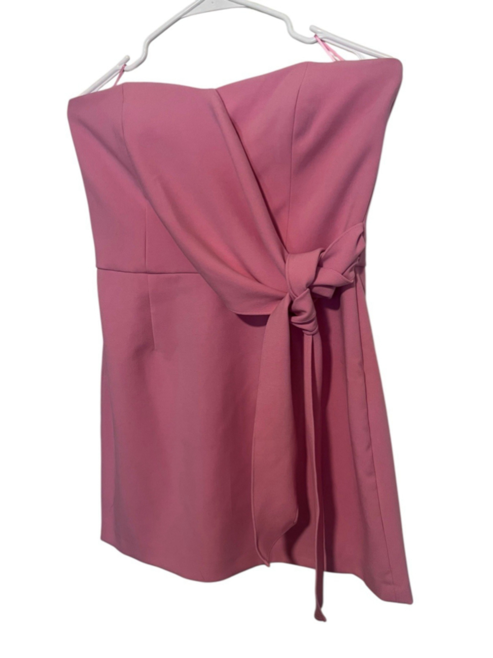 French Connection Strapless Mini Dress Women’s 8 Pink Bow Sash Party Cocktail - Picture 2 of 7